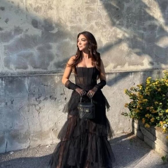 New* BCBGMAXAZRIA Corset Tulle Maxi Gown Dress Black Color Size 10 $498.00 - Picture 7 of 11